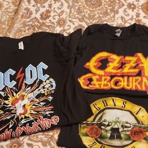 Black Graphic Rock Band T-Shirts